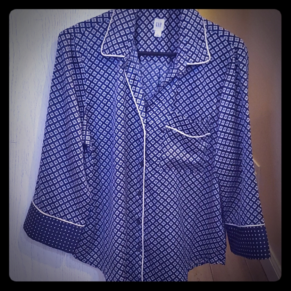 Pajama style button-up top by gap